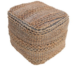 DKD Home Decor Reposapiés de Yute y Madera de Mango Marrón