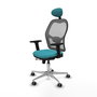 PIQUERAS Y CRESPO Silla de oficina Jorquera con mecanismo Sincro/Traslack, Turquesa y Gris