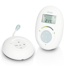 Alecto Monitor de Bebé DECT DBX120 con Modo ECO y Pantalla, Blanco/Azul