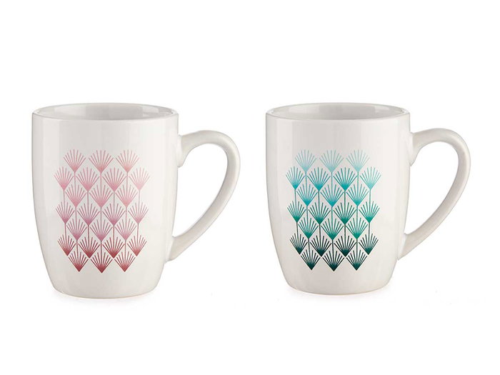 VESSIA Taza de Porcelana Artdeco Surtida de 2 Diseños