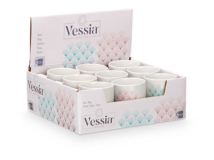 VESSIA Taza de Porcelana Artdeco Surtida de 2 Diseños
