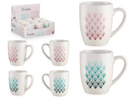 Vessia Taza Porcelana Artdeco Surtidos Diseños 12x10x8 cm Capacidad 350 ml (Set de 27)