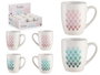 VESSIA Taza de Porcelana Artdeco Surtida de 2 Diseños