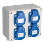Solera Caja Estanca Montada 817-42p 165x135x70 mm con 4 Bases Schuko 16A 250V~ IP54