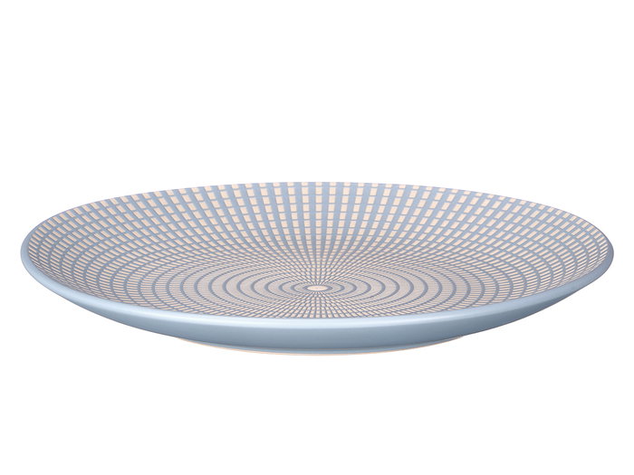 Vessia Plato Llano 27 cm Grabado Azul Cerámica (Set de 12)
