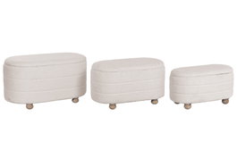 DKD Home Decor Set de 3 piezas con almacenaje interior Crudo y Marrón