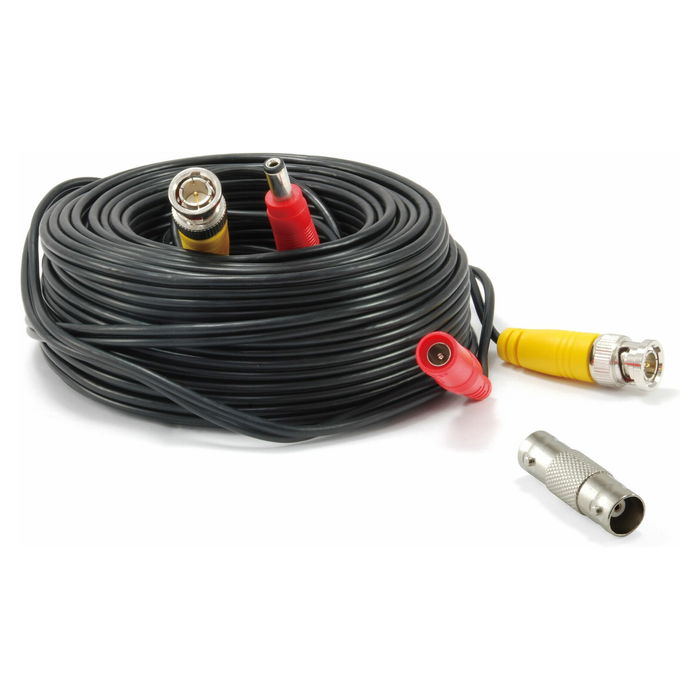 Level One CAS-5018 Cable BNC Macho a BNC Hembra con Adaptador, Negro, 18m Level One CAS-5018 Cable BNC Macho a BNC Hembra con Adaptador, Negro, 18m