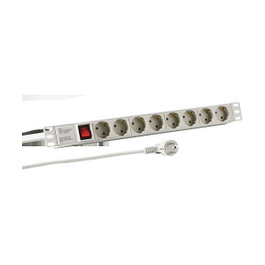 EFB Elektronik Regleta de enchufes EK631DE.2GR con 8 salidas CEE 7/3, aluminio gris
