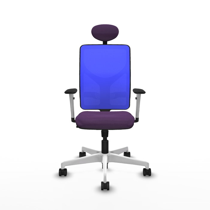 PIQUERAS Y CRESPO Silla de oficina Motilla con mecanismo Sincro, tela morada y malla azul PIQUERAS Y CRESPO Silla de oficina Motilla con mecanismo Sincro, tela morada y malla azul