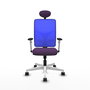 PIQUERAS Y CRESPO Silla de oficina Motilla con mecanismo Sincro, tela morada y malla azul