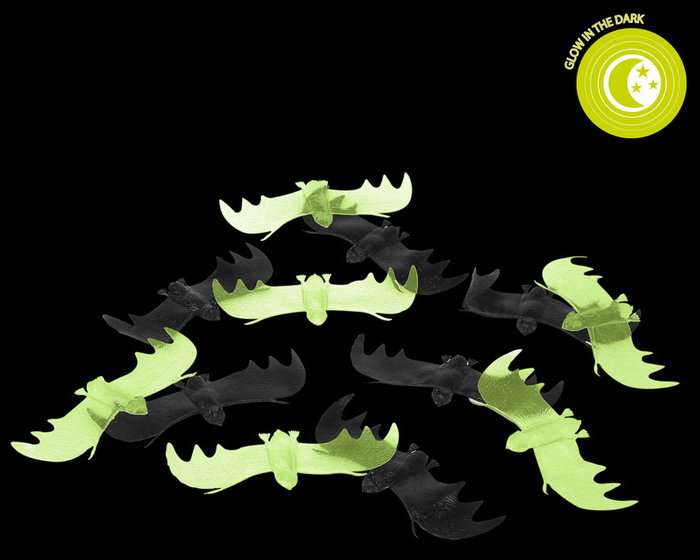 Murciélagos Luminosos Decoración Halloween 11 cm Pack 12 Unidades Glow in the Dark Murciélagos Luminosos Decoración Halloween 11 cm Pack 12 Unidades Glow in the Dark