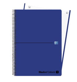 Bloc Oxford Black N´Colors Eu.Book 1 Micro.Tapa Pp A4+ 80H Cuadric. 5X5 90G Negro/Azul (Set de 25)