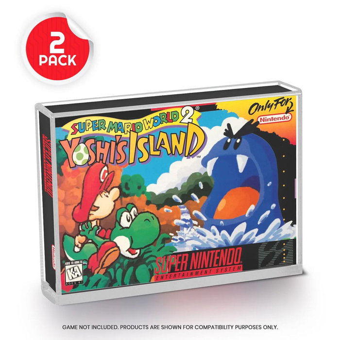 Evoretro Pack de 2 Cajas de Acrílico Protector para SNES/N64 Games
