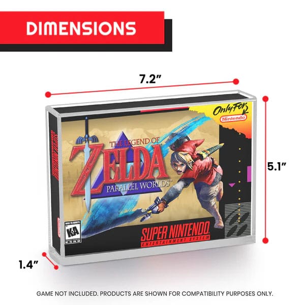 Evoretro Pack de 2 Cajas de Acrílico Protector para SNES/N64 Games