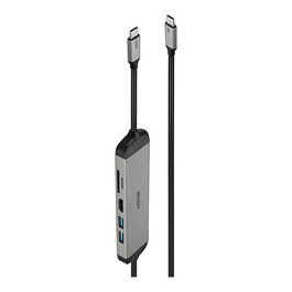 LINDY DST-Micro 140 Dock USB-C 4K Portátil - Hub con 2 USB-A, HDMI 4K a 30Hz, Lector MicroSD/SD, PD 100W - Modelo 43326