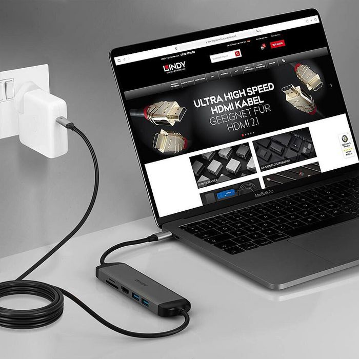 LINDY DST-Micro 140 Micro Docking Station con HDMI 4K y USB-C