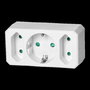 ORNO OR-AE-13250(GS) Alargadera de Pared con 1 Toma SCHUKO y 2 Tomas Europeas para Conexión Múltiple