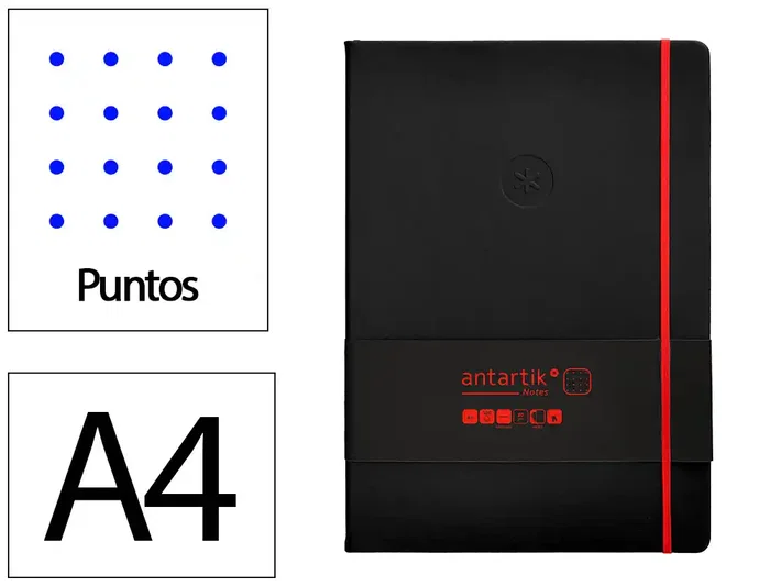 Antartik Cuaderno A4 Tapa Dura Hojas Puntos Negro y Rojo 100 Hojas 80gr FSC Antartik Notes Antartik Cuaderno A4 Tapa Dura Hojas Puntos Negro y Rojo 100 Hojas 80gr FSC Antartik Notes