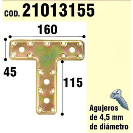 WOLFPACK LINEA PROFESIONAL Soporte para madera placa T bicromatado 160 mm