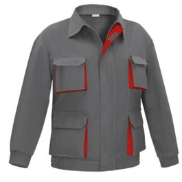 DUVER Pantalón multibolsillos técnico reforzado PRGM-33, Gris y Rojo, Talla 56