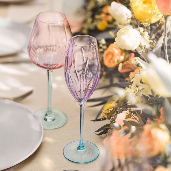 Cristal d'Arques Caja 4 Copas Swirly Spring Rosa 47 cL Cristal d'Arques Caja 4 Copas Swirly Spring Rosa 47 cL