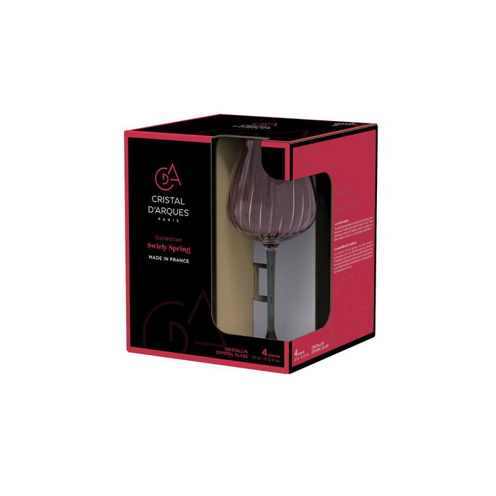 Cristal d'Arques Caja 4 Copas Swirly Spring Rosa 47 cL Cristal d'Arques Caja 4 Copas Swirly Spring Rosa 47 cL