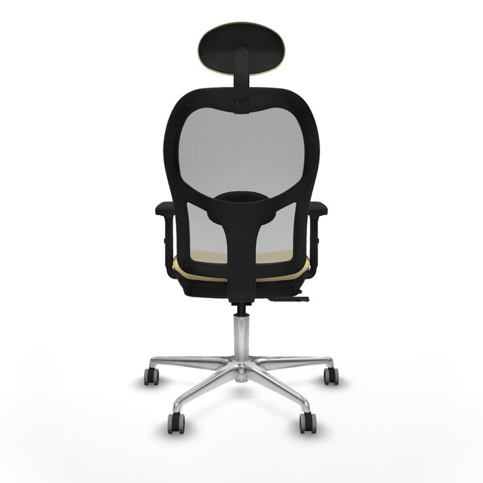 PIQUERAS Y CRESPO Silla de oficina Jorquera con mecanismo Sincro/Traslack, Crema y Gris