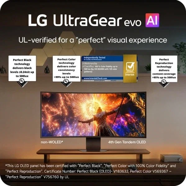 LG UltraGear EVO AI 39GX950B-B Monitor Gaming Curvo OLED 39 pulg 5K2K 165 Hz