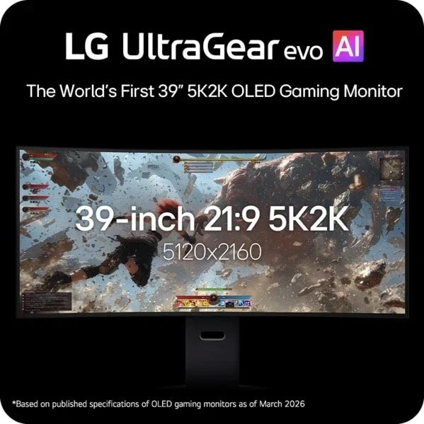 LG UltraGear EVO AI 39GX950B-B Monitor Gaming Curvo OLED 39 pulg 5K2K 165 Hz