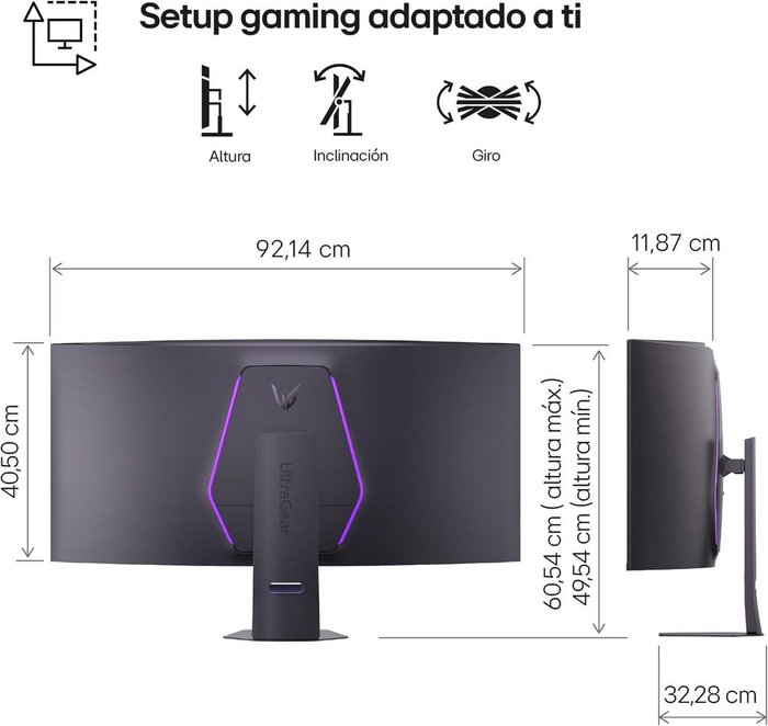 LG UltraGear OLED 39GX950B-B Monitor Gaming Curvo 5K2K 165 Hz 39 pulgadas