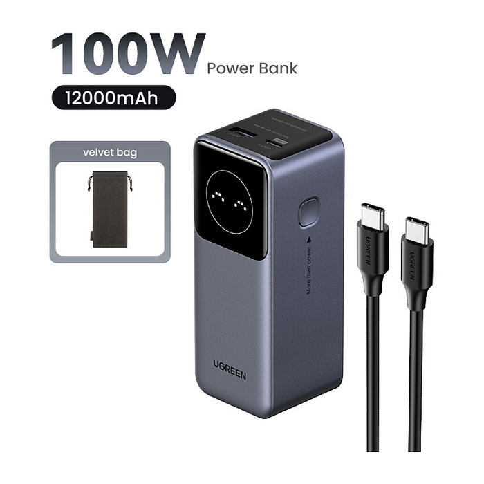 Ugreen Powerbank 12000mAh 100W Fast Charging Ugreen Powerbank 12000mAh 100W Fast Charging