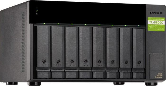 QNAP TL-D800C Carcasa de expansión JBOD de 8 bahías para 2,5/3,5 pulg con USB-C QNAP TL-D800C Carcasa de expansión JBOD de 8 bahías para 2,5/3,5 pulg con USB-C