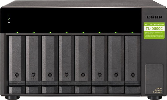 QNAP TL-D800C Carcasa de expansión JBOD de 8 bahías para 2,5/3,5 pulg con USB-C QNAP TL-D800C Carcasa de expansión JBOD de 8 bahías para 2,5/3,5 pulg con USB-C
