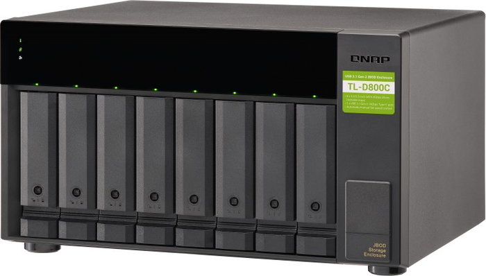 QNAP TL-D800C Carcasa de expansión JBOD de 8 bahías para 2,5/3,5 pulg con USB-C QNAP TL-D800C Carcasa de expansión JBOD de 8 bahías para 2,5/3,5 pulg con USB-C