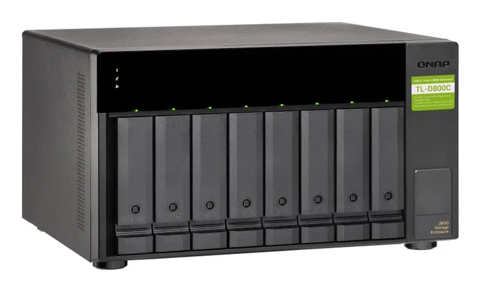 QNAP TL-D800C Carcasa Externa para Discos Duros/SSD, 8 Bahías 3.5/2.5", USB 3.2 Gen 2 Tipo-C, Expansión JBOD para NAS