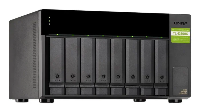 QNAP TL-D800C Carcasa Externa para Discos Duros/SSD, 8 Bahías 3.5/2.5", USB 3.2 Gen 2 Tipo-C, Expansión JBOD para NAS