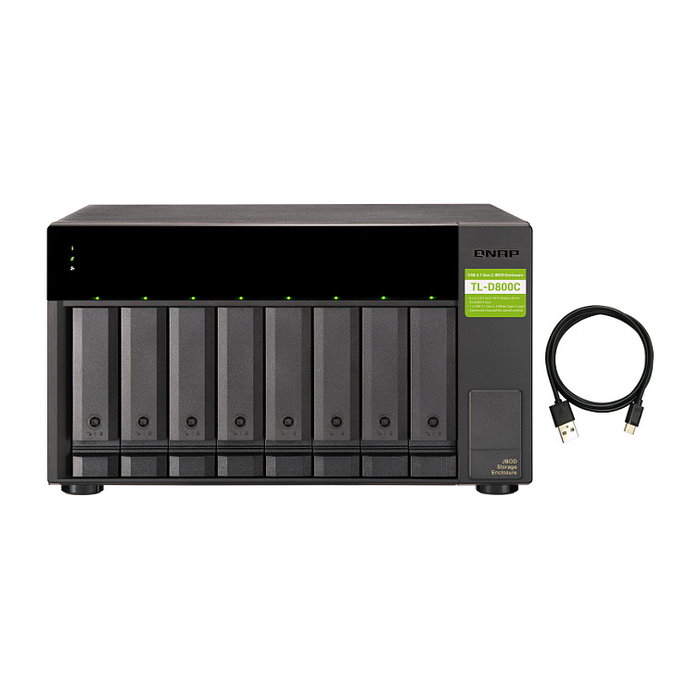 QNAP TL-D800C 8-bay Desktop USB-C 3.1 Gen2 10Gbps JBOD Expansion Unit Almacenamiento QNAP TL-D800C 8-bay Desktop USB-C 3.1 Gen2 10Gbps JBOD Expansion Unit Almacenamiento