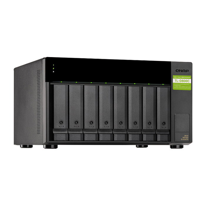 QNAP TL-D800C 8-bay Desktop USB-C 3.1 Gen2 10Gbps JBOD Expansion Unit Almacenamiento QNAP TL-D800C 8-bay Desktop USB-C 3.1 Gen2 10Gbps JBOD Expansion Unit Almacenamiento