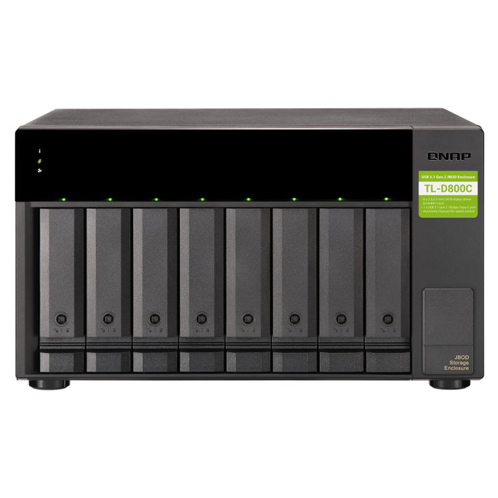 QNAP TL-D800C Carcasa de expansión JBOD de 8 bahías para 2,5/3,5 pulg con USB-C QNAP TL-D800C Carcasa de expansión JBOD de 8 bahías para 2,5/3,5 pulg con USB-C