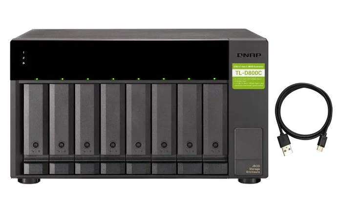 QNAP TL-D800C Carcasa de expansión JBOD de 8 bahías para 2,5/3,5 pulg con USB-C QNAP TL-D800C Carcasa de expansión JBOD de 8 bahías para 2,5/3,5 pulg con USB-C