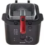 Brandt FRI25R Freidora Eléctrica Depósito Fijo 2,5L Aceite + 1kg Patatas Ventana Control Rojo/Negro