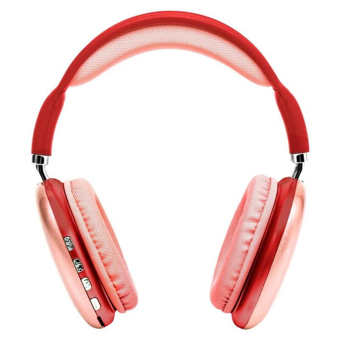 Generico P9 Pro Max Auriculares inalámbricos Bluetooth con cancelación de ruido, rojo