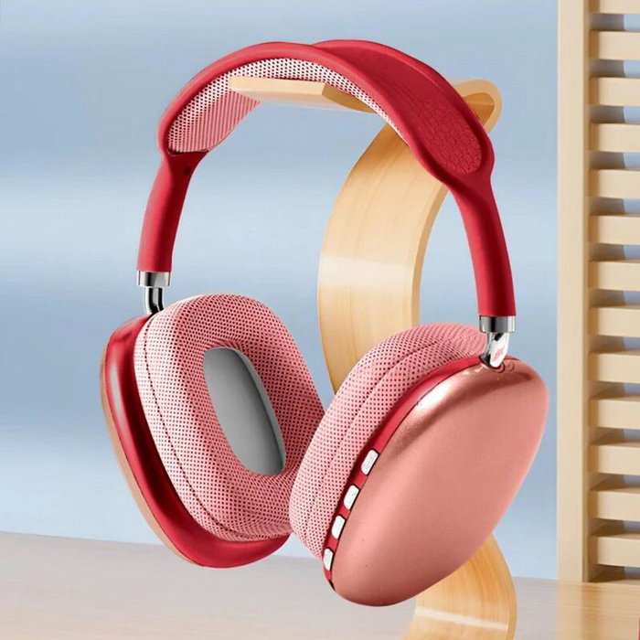 Generico P9 Pro Max Auriculares inalámbricos Bluetooth con cancelación de ruido, rojo
