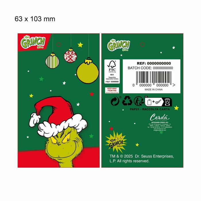 CERDÁ Gorro de Punto Navidad The Grinch para Niño - Red