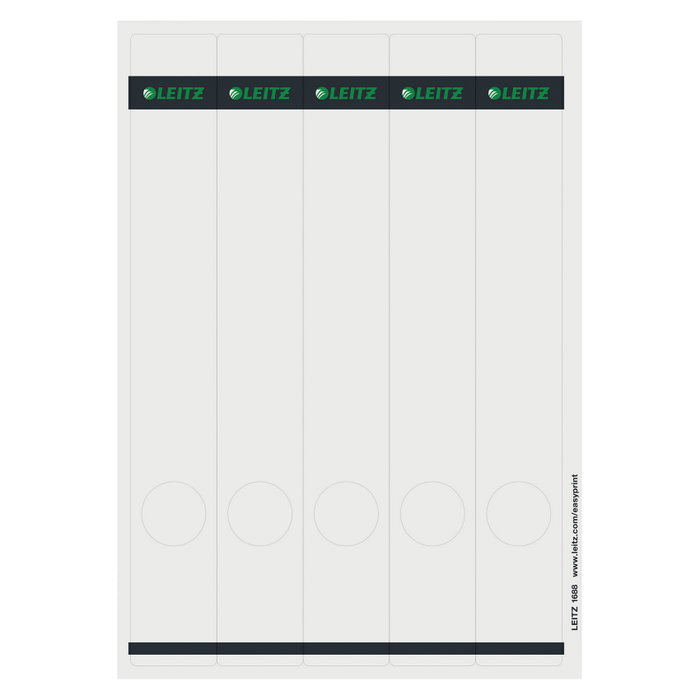 LEITZ Etiquetas autoadhesivas 1688 para lomo de 5,2 cm, 39 x 285 mm, Gris LEITZ Etiquetas autoadhesivas 1688 para lomo de 5,2 cm, 39 x 285 mm, Gris