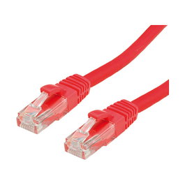 VALUE 21.99.1021 Patchkabel Cat.6 UTP LSOH Class E 0,5 m, Rojo, Cable de Red con Conectores RJ-45 Macho Chapados en Oro