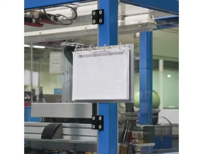 Djois Archivador Magnético Portadocumentos Soporte Aluminio 4 Anillas 30 mm DIN A4 Horizontal para Pizarra, Clipboad y Método LEAN