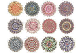 DKD Home Decor Posavasos Mandala Surtido 12 Unidades
