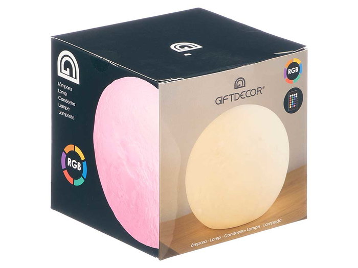 Giftdecor Lámpara Esfera RGB 14x14x14 cm con Mando a Distancia y Cambio de Color, Color Blanco (Set de 12)
