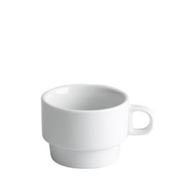 Viejo Valle Taza de Desayuno Apilable de Porcelana, Capacidad 25 cl / 250 ml, Dimensiones 12x9x7 cm (Set de 24)